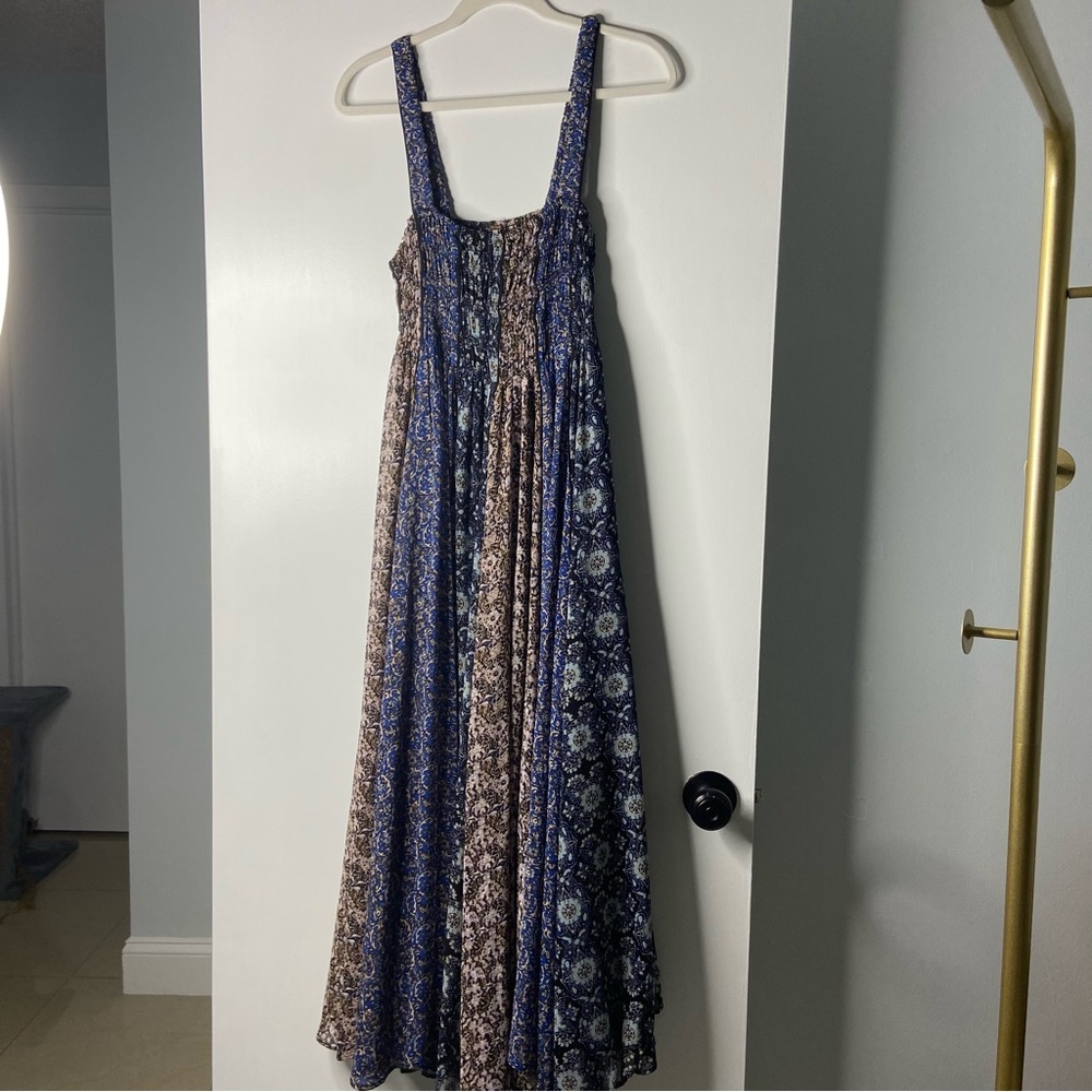 FREE PEOPLE Come Together Maxi Dress Black Blue Medium - Picture 4 of 8